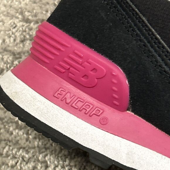 New Balance 574 Shoes Womens 6.5 Black Pink Suede ENCAP WL574NJA Sneakers - Picture 3 of 11